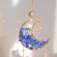 thumbnail image 2 of (Video Disponible) (Luna Pequeña Reloj Arena) Colección Crystal Light Carillón Viento Metal Azul Piedra Natural Serie Metal (Azul), 2 of 9