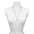 thumbnail image 3 of Delight Jewelry 10mm Clear Crystal Drop Silvertone Live the Life You Have Imagined Bar Charm Necklace, 23", 3 of 4