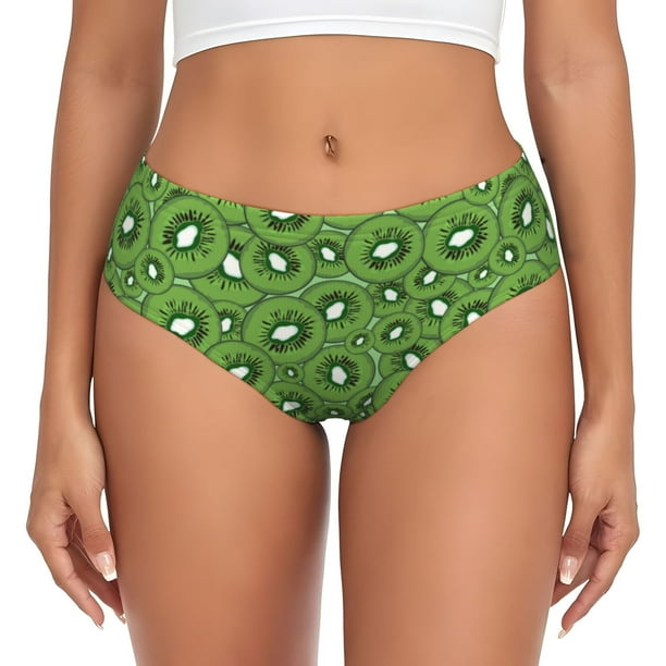 Balery Kiwi Fruit Ropa Interior de Algodón para Mujer con Dibujo – Braguitas Cómodas y Elásticas, Estilo Clásico-Large