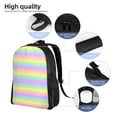 thumbnail image 4 of Women Men Pastel Rainbow Striped Backpack Lightweight Rucksack Casual Daypack For Laptop Trave, 4 of 7