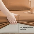 thumbnail image 3 of JELLYMONI 4 Pieces Luxury Soft Microfiber Sheets Set for Full Size Bed, Deep Pocket Up to 16", Silky Bedding Sheets & Pillowcases-（Full,Rust), 3 of 7