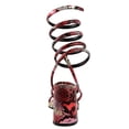 thumbnail image 4 of Sugar Womens Belleza Snake Print Block Heel Strappy Sandals, 4 of 4