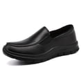 thumbnail image 6 of Gpaecead Women's Faux Leather Flat Sneakers Lightweight Slip On Casual Cushioned Soft Sole Non Slip Comfort Shoes For Commuters Black, 6 of 8