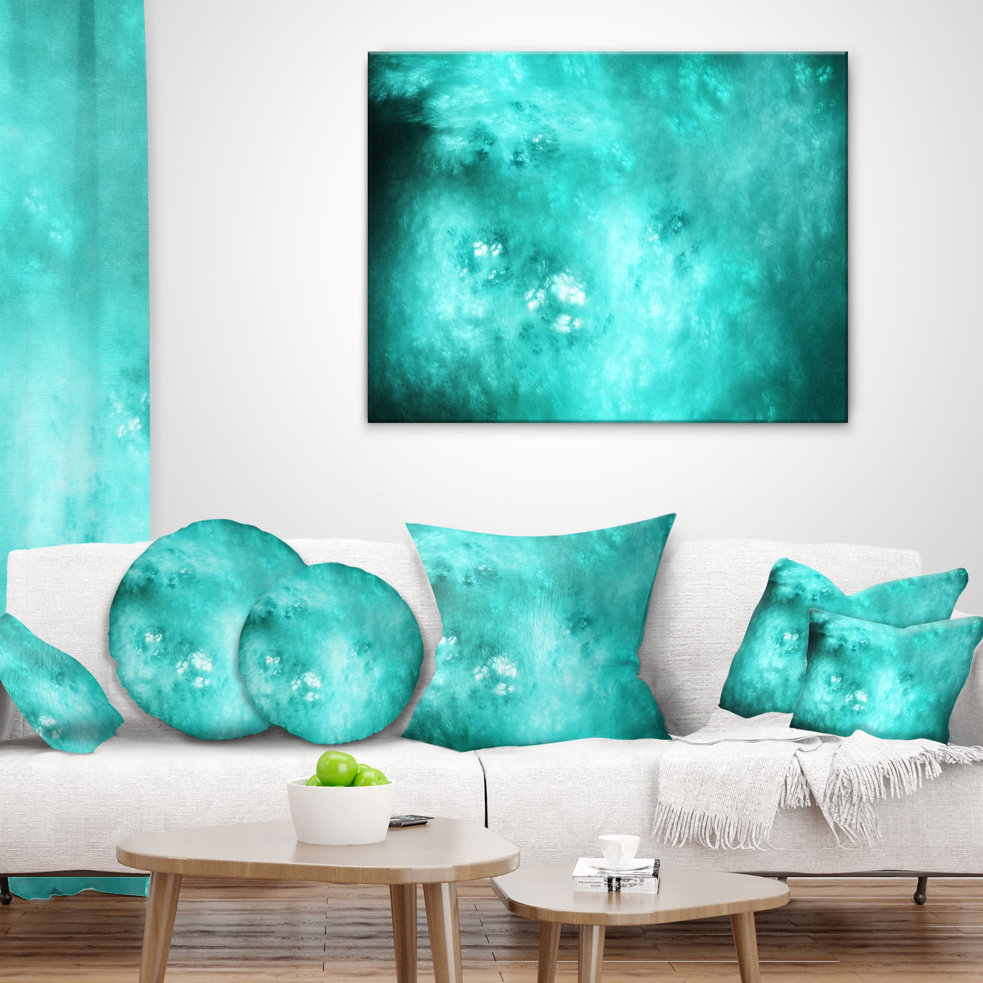 Designart Blur Blue Sky with Stars - Abstract Throw Pillow - 16x16