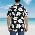 thumbnail image 6 of Xecao Lilies Flowers print Hawaiian shirt - a stylish short-sleeve button-down for men, perfect for casual beach and tropical outings., 6 of 9