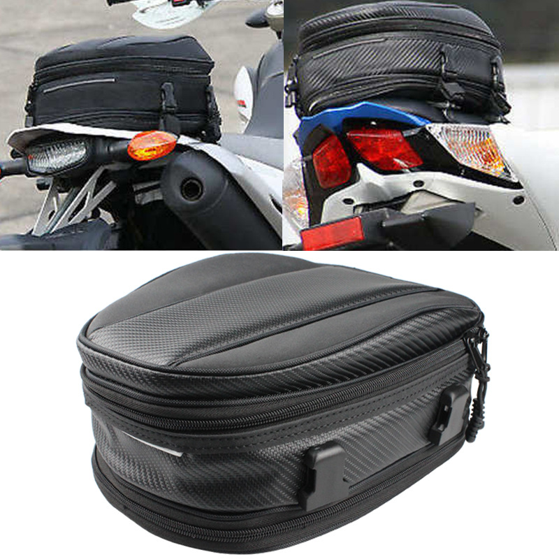 Motorcycle Tail Bag Waterproof Luggage Bag Seat Bag Motorcycle Saddle Bag Multifunctional Pu