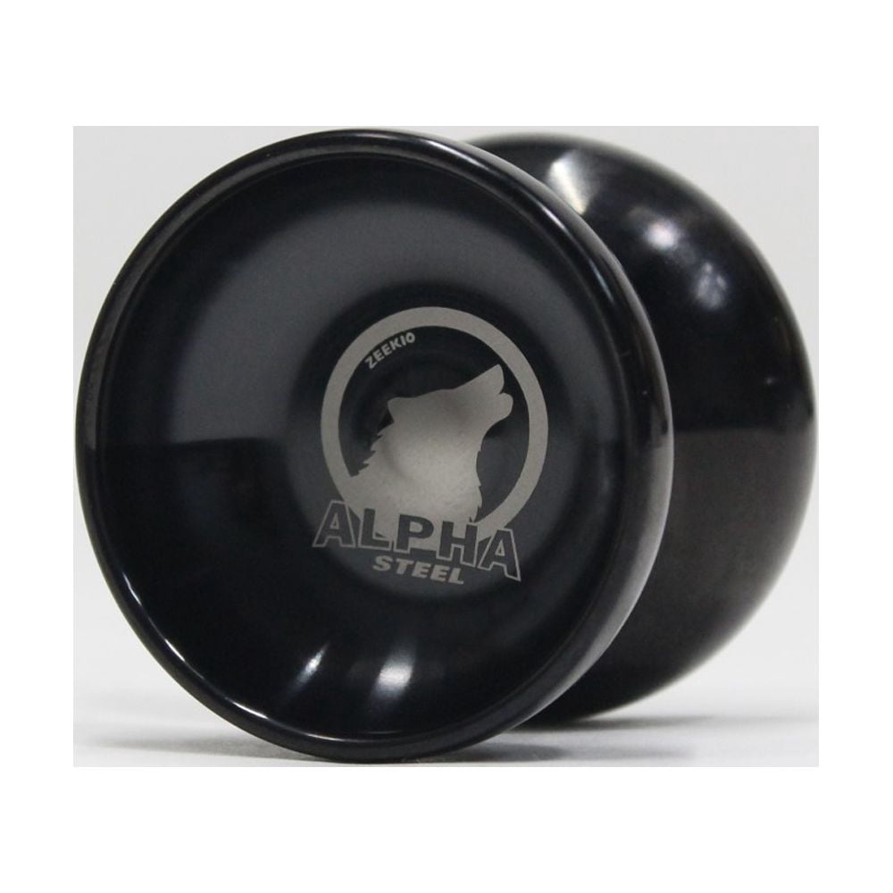 Zeekio Alpha Steel Yo-Yo - Organic Shaped Stainless Steel - Undersized YoYo with D Sized Bearing (Black -White Etching)