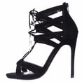 thumbnail image 4 of Womens Steve Madden Maiden Lace-Up Dress Sandals - Black, 4 of 6