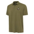thumbnail image 2 of Men's Antigua  Olive New Orleans Saints Reprocess Polo, 2 of 3