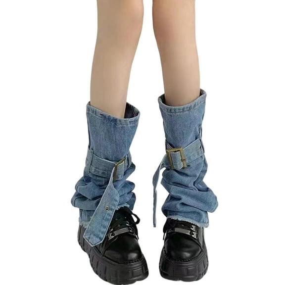 Denims Leg Warmers Cool Flared Legwarmers Punk Long Leg Socks Fashion Flared Legs Covers Streetwear for Womens Gift