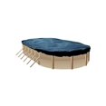 thumbnail image 1 of Swimline 12x24 Ft. Heavy Duty Oval Above Ground Winter Swimming Pool Cover, Blue, 1 of 5
