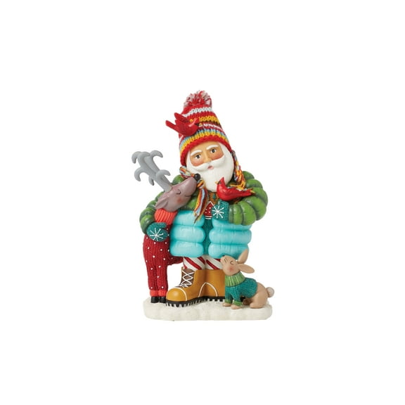 Enesco Izzy and Oliver Cozy and Warm Santa Christmas Multicolor Figurine 6.9in H