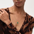 thumbnail image 2 of GDCOIN Simulated Emerald Pendant Necklace 14K Gold Plated Dainty Trendy Jewelry for Women, 2 of 11