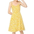 thumbnail image 2 of Unique Bargains Women's Spaghetti Strap Floral Sleeveless Smocked Dress, 2 of 6