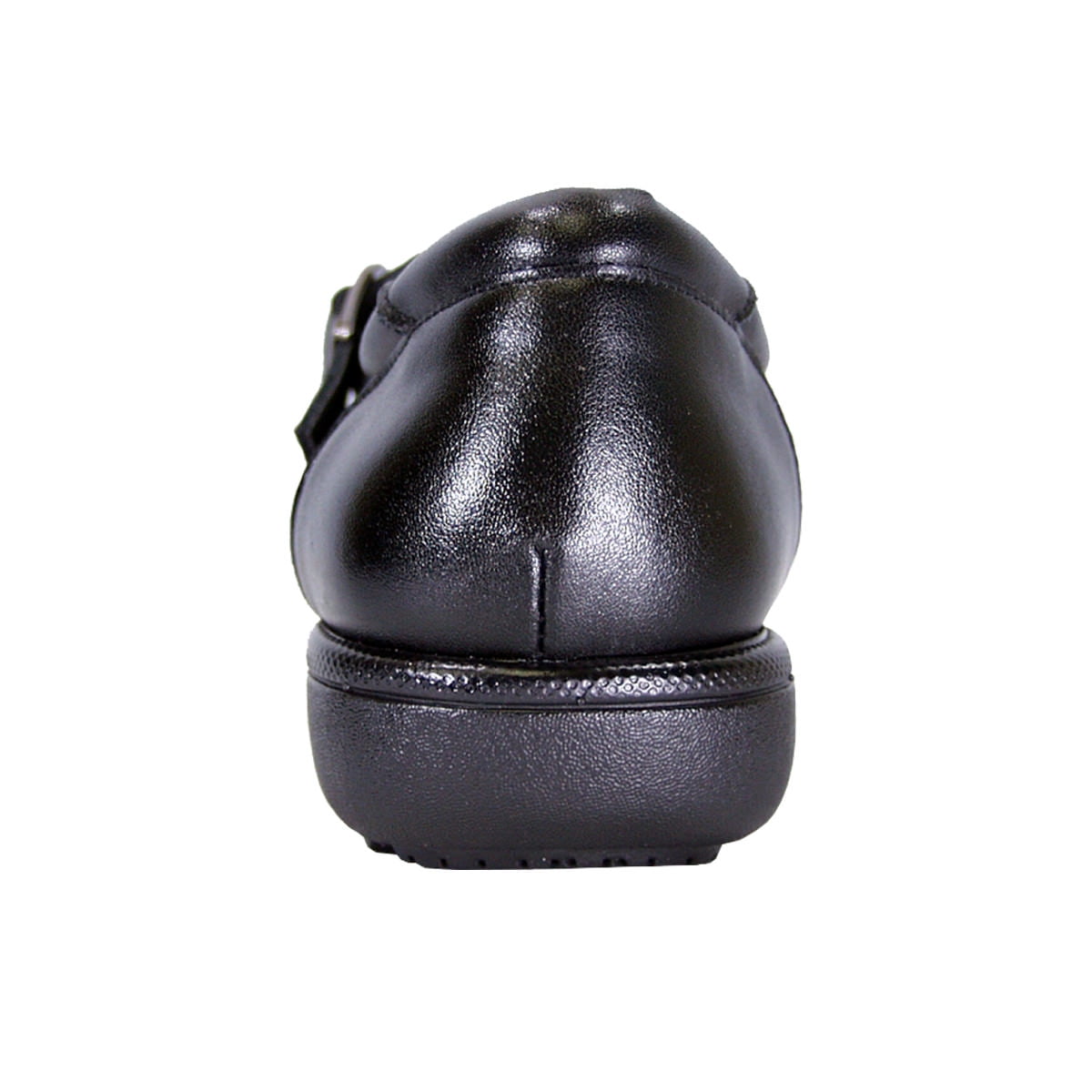 24 HOUR COMFORT Annette Women Wide Width Casual Leather Loafer with Adjustable Buckle Strap BLACK 12