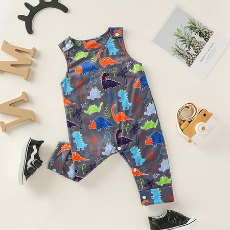 

Baby onesie Newborn Infant Baby Boy Girl Sleeveless Cartoon Dinosaur Romper Jumpsuit Clothes CHMORA