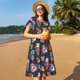 thumbnail image 4 of Easygdp Rainbow Unicorn And Cat Icecream para Vestido Transpirable de Mujer, Vestido Suelto de Manga Corta con Pliegues y Bolsillos para el Verano, 4 of 6