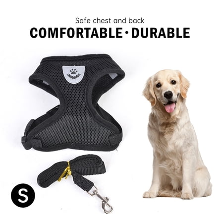 Dog Harness with Leash Set,No Pull Adjustable Reflective -in Puppy Harness with Padded Vest for Extra-Small/Small Medium Large Dogs and Cats