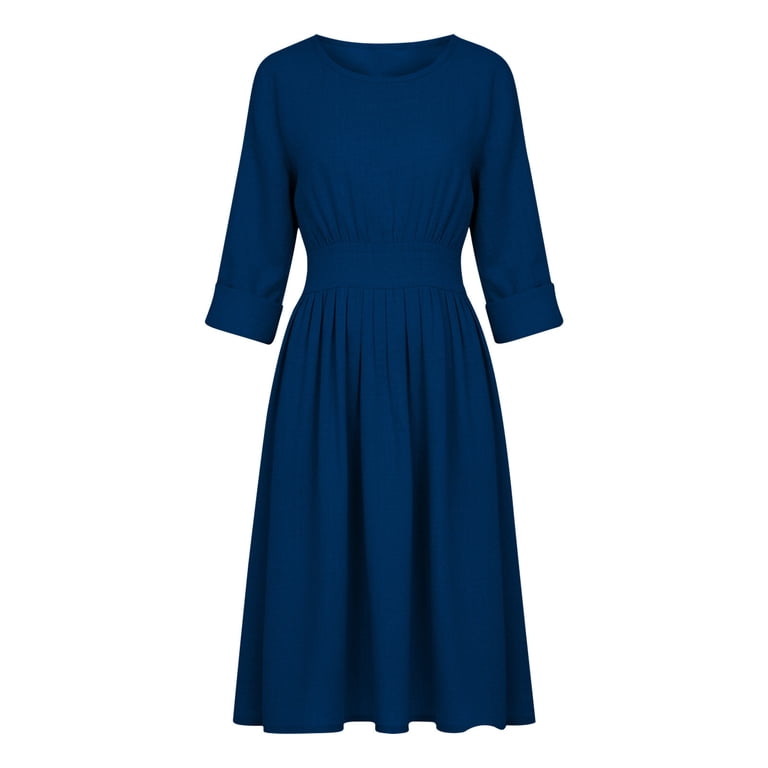 fit & flare linen-blend midi dress Old Navy | Dresses | Old Navy Fit And Flare Linen Blend Midi Dress