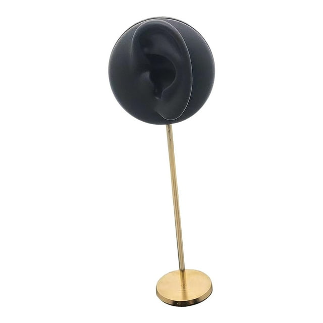 Soporte de maniquí Fernando Oreja de silicona Organizador de joyas Negro Izquierda