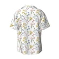 thumbnail image 5 of Uemuo Floral Pattern Cotton Linen Short Sleeve Shirts,Casual Lightweight Button Down Shirts,Vacation Beach Summer Tops-Large, 5 of 7