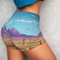 thumbnail image 4 of Balery Pixel Desert Landscape Printed Workout Shorts for Women Seamless Scrunch Short Gym Yoga Running Sport Active Exercise Fitness Shorts-Large, 4 of 8