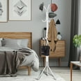 thumbnail image 2 of 5.7ft Coat Rack Stand Clothes Tree Floor Hats Hanger Holder with 12 Hooks Sturdy Freestanding Multi Hooks Hanging Clothes, White, 2 of 7