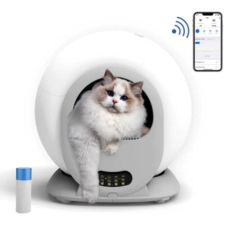 XCLOUD Smart Automatic Self-Cleaning Cat Litter Box, xSecure/Odor Removal/APP Control, 65L