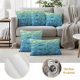 thumbnail image 6 of Turquoise Blue Teal Outdoor Waterproof Pillow Covers, Chic Stained Glass Texture Aesthetic Decorative Square Throw Pillowcase Sofa Cushion Sham for Patio/Couch/Chair, 20"x20" 2 Pack, 6 of 8