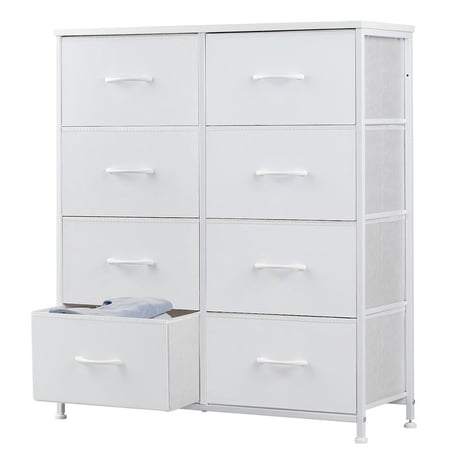 Sweetcrispy plus furniture indoor furniture cupboard cabinets dresser-fabric storage tower with 8 drawers, bedroom drawer dresser organizer, chest of drawers with fabric bins, steel frame and Wood