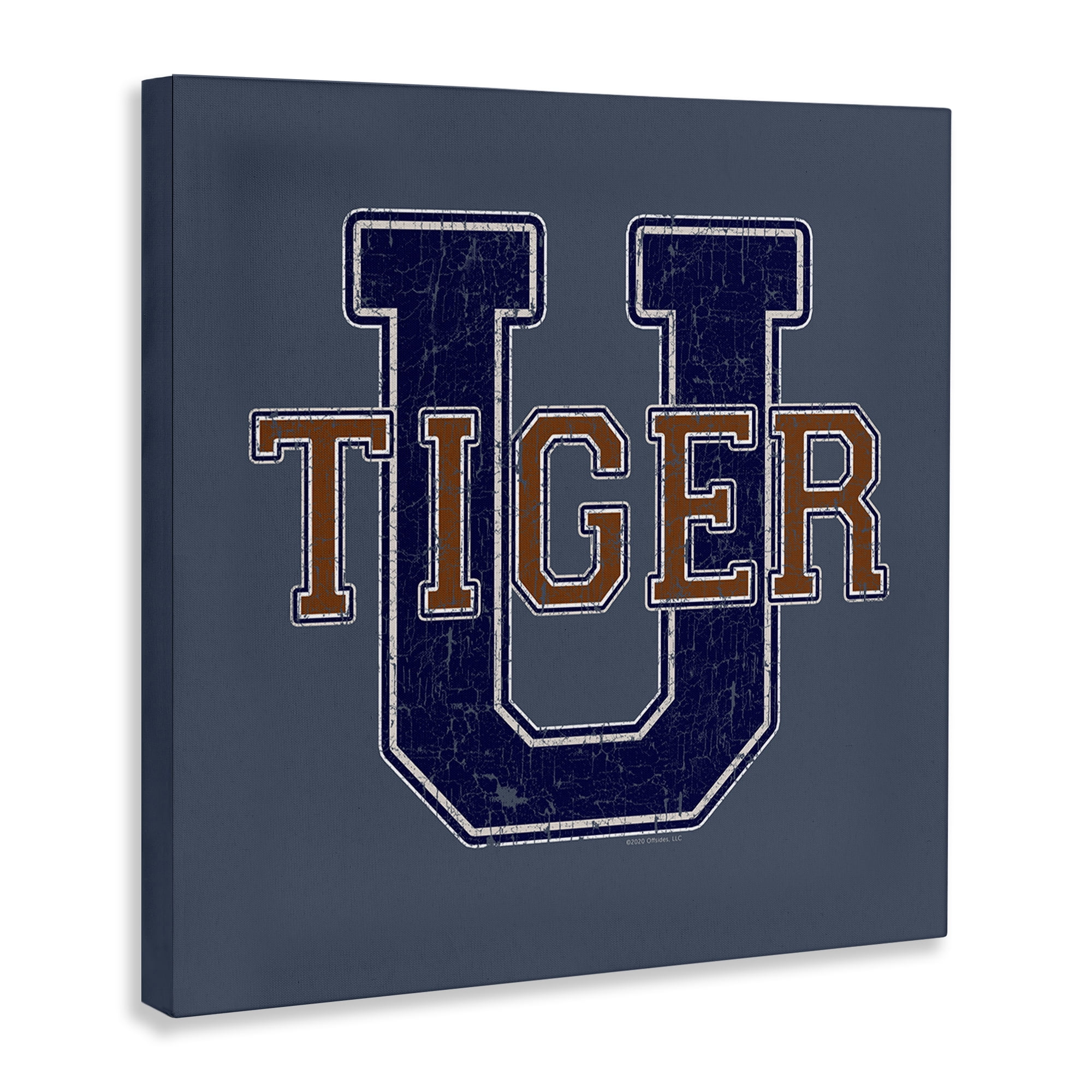 Stupell Industries Varsity Tiger U Vintage Novelty & Humor Painting Wrapped Canvas Art Print Wall Art, 30 x 30