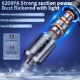 thumbnail image 2 of Aspiradora de mano ToMaFu, miniaspiradora portátil para coche, 9000 PA con luz LED, ideal para coche, hogar, dormitorio, oficina, alféizar de ventana y sofá (negra), 2 of 5