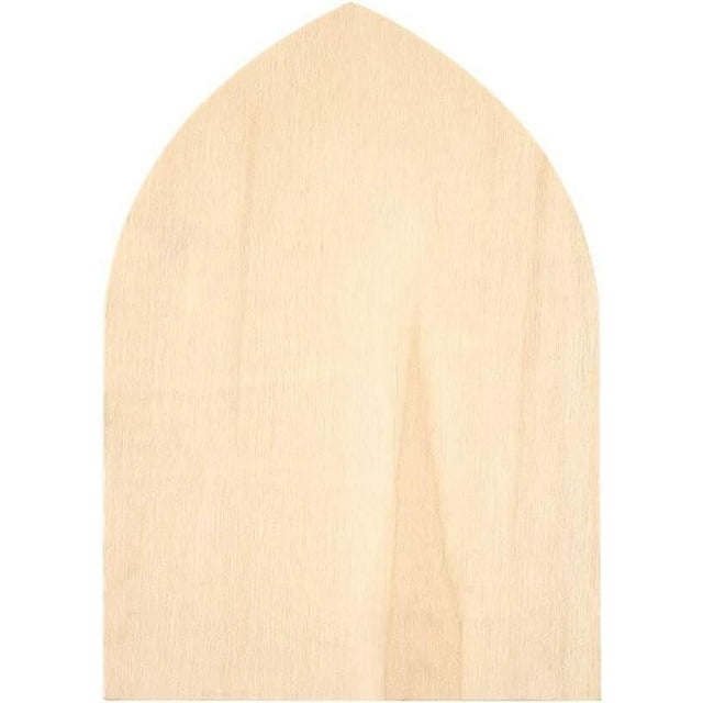 Plaid Unfinished Wood Gothic Arch Plaque, 5" x 7"