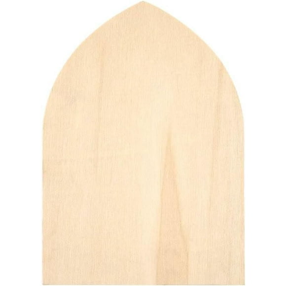 Plaid Unfinished Wood Gothic Arch Plaque, 5" x 7"