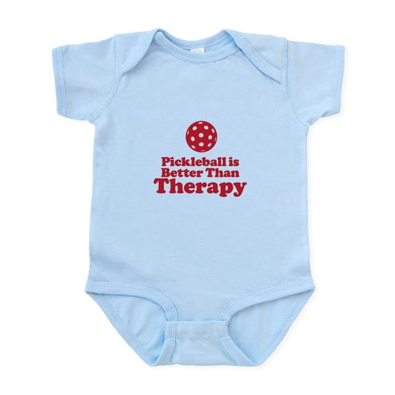 CafePress - Pickleball Is Better Than Therapy Body Suit - Baby Light Bodysuit, Size Newborn - 24 Months