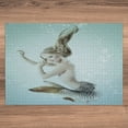 thumbnail image 3 of Ambesonne Mermaid Jigsaw Puzzle, Mythologic Mermaid, Heirloom-Quality Fun Activity for Family Durable Cardboard, 1000 pcs, Seafoam Beige and Brown, 3 of 5