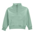 thumbnail image 5 of Eltusu Girls Outfit Sets, Elastic Bottom Long Sleeve Zipper Sweatshirts&Sweatpants Sets Green Size 13-14 T, 5 of 7