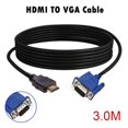 thumbnail image 2 of MesaSe HDMI To VGA Adapter Cable VGA To HDMI Adapter Monitor D-SUB To HDMI 15 Pin To HDMI Adapter Male To VGA Male Connector Cord One-Way Transmission For Computer PC, 2 of 6