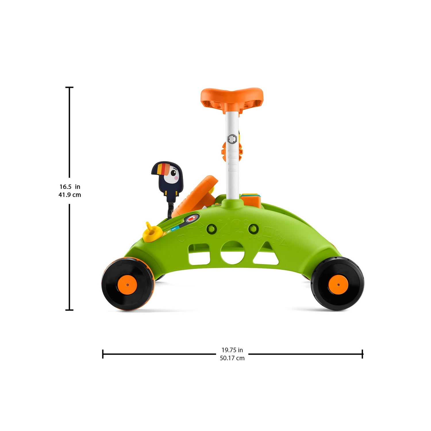 Fisher-Price 2-zijdige gestage snelheidswandelaar, leerspeelgoed met autothema HJP47