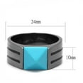 thumbnail image 2 of Luxe Jewelry Designs Stainless Steel IP Light Black Men's Ring with Sea Blue Synthetic Turquoise -, 2 of 4