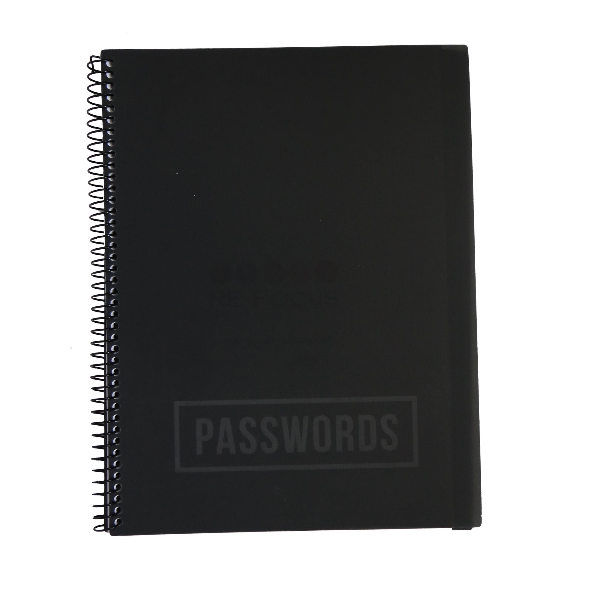 RE-Focus The Creative Office Large Password Organizer Book, Black