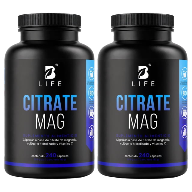 Suplemento alimenticio B life Citrate Mag 240 Caps c/u (2 pack)