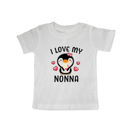 

Inktastic I Love My Nonna with Cute Penguin and Hearts Gift Baby Girl T-Shirt
