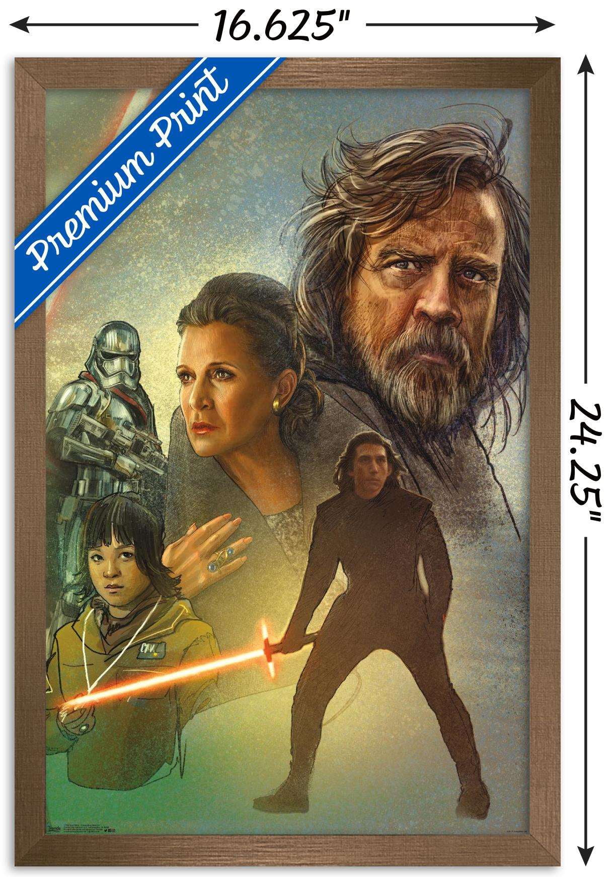 Star Wars: The Last Jedi - Celebration Mural Wall Poster, 14.725" x 22.375", Framed