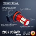 thumbnail image 4 of Alla Lighting H8 H11 LED Fog Lights Bulbs 2835 36-SMD 3000lm Extreme Super Bright DRL, 6000K Cool White, 4 of 7