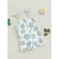 thumbnail image 3 of Bagilaanoe Toddler Baby Girl Summer Jumpsuit Shorts Sleeveless Flower Romper Overalls 12M 18M 24M 3T 4T 5T Kids Short Pants Summer Clothes, 3 of 7