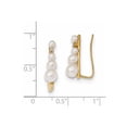 thumbnail image 3 of FB Jewels 14K Yellow Gold 3-5mm Freshwater Cultured Pearl .016ct Diamond Ear Climber Earrings, 3 of 3