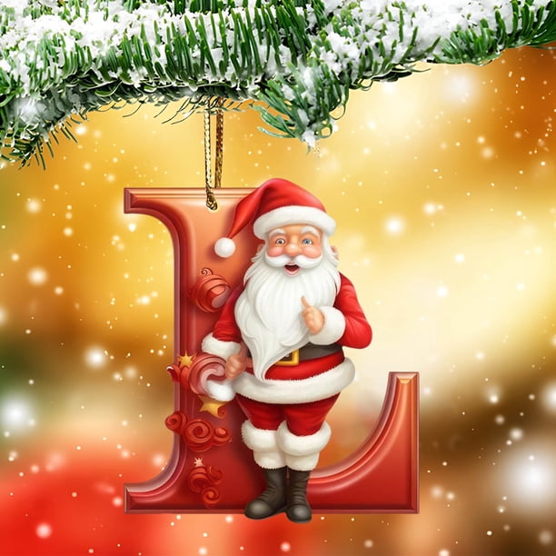 Personalized Acrylic Alphabet Christmas Ornaments DIY Hanging Decorations for Tree and Home
