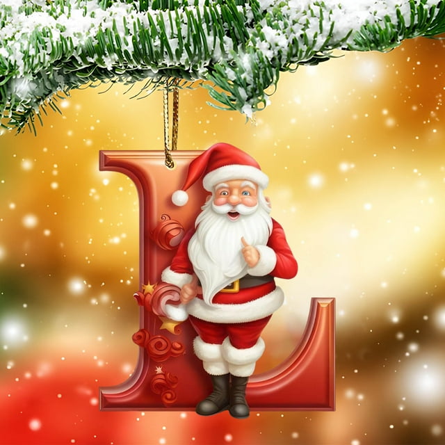 Xihbxyly Adornos de Letras para Árbol de Navidad, Juego de 26 Piezas, Decoración Personalizada Diy, Material Acrílico Resistente, Símbolos Navideños Vibrantes, Hogar, Oficina, Decoración de Árbol, Ta