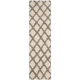 thumbnail image 3 of SAFAVIEH Layla Geometric Plush Shag Runner Rug, Ivory/Grey, 2'3" x 8', 3 of 7